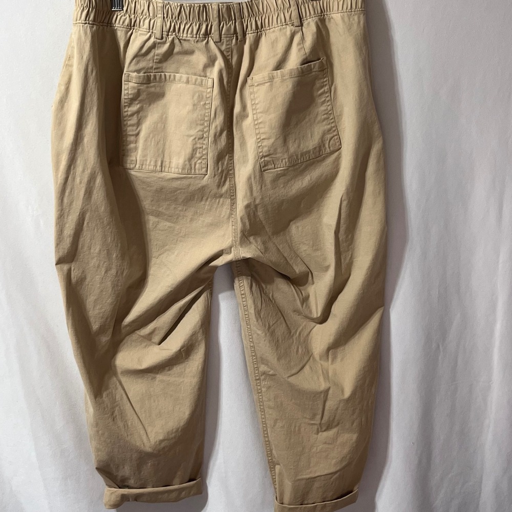 Ava & Viv Womens 16W Khaki Tan Utility Pants Elastic Waist Tapered Leg VN1111626 - Picture 2 of 7